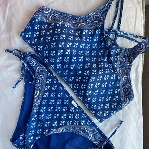High neck bikini top and bottom
